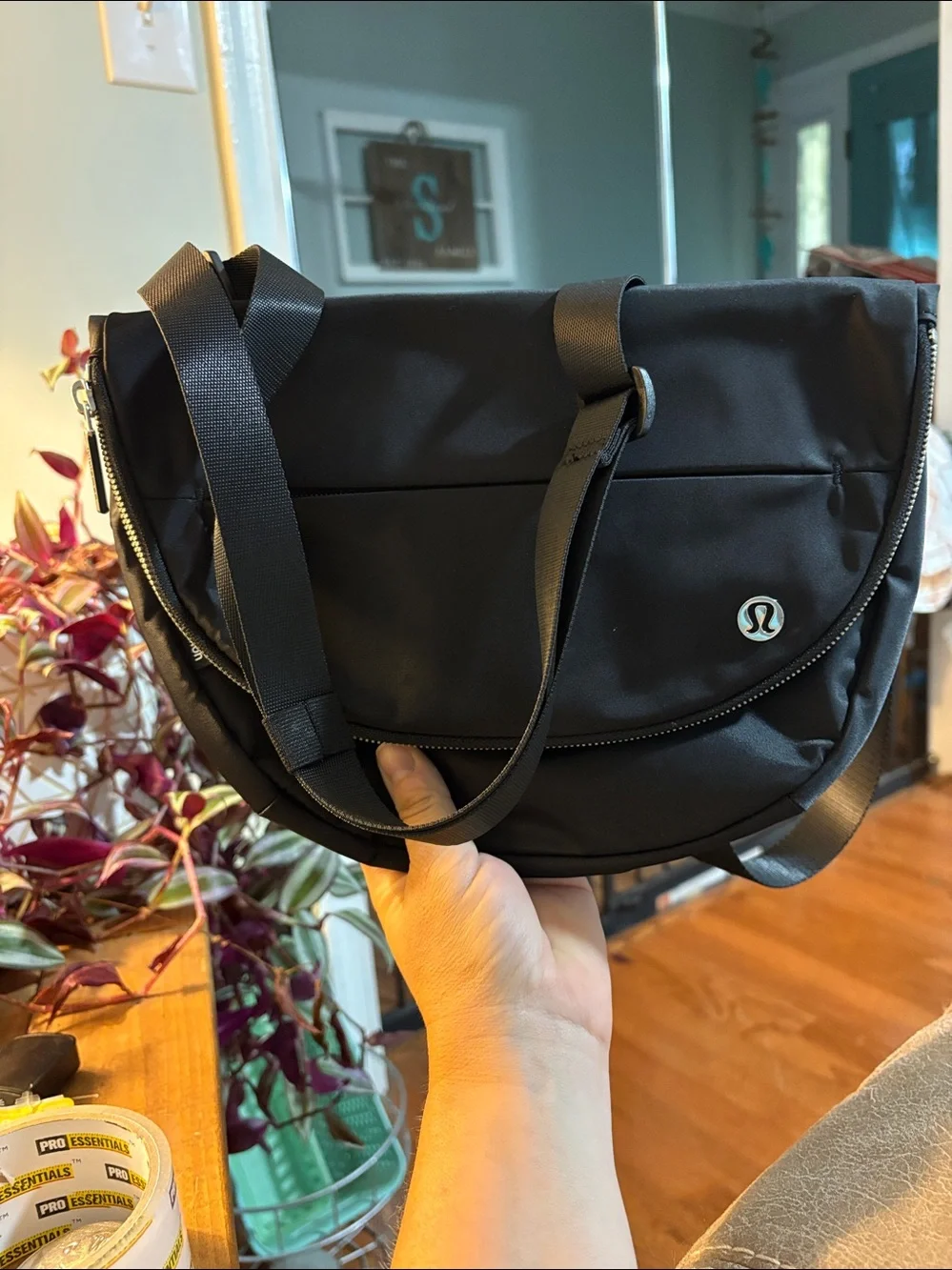 Lululemon All Night Festival Bag 5L - Black with Silver Hardware Excellent Cond